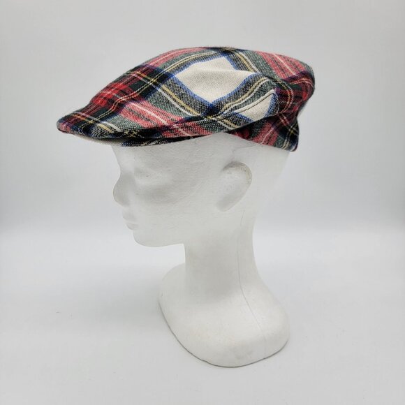 Vintage Harvard Cabbie Union‎ Made In USA Newsboy Cap Med Plaid St. Patricks EUC - Picture 1 of 9